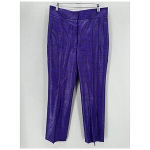 L'wren Scott Tagasode Ikram Pants Purple Textured IT 46‎ US 10 Designer Runway